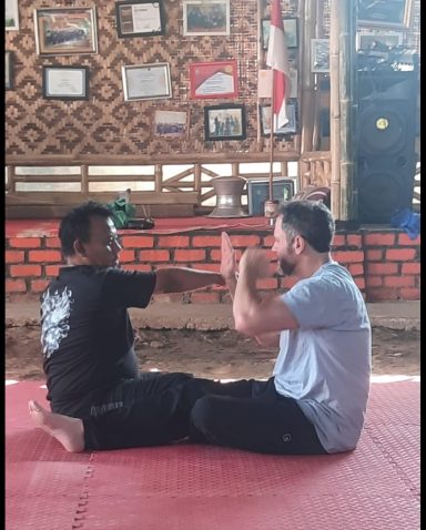 Kang Nick training with Kang Dani in traditional Cimande at Saung Penca Cimande school in Cimande Village June 2026. Kang Nick training with Kang Dani in traditional Cimande at Saung Penca Cimande school in Cimande Village June 2026.