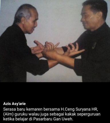Kang Nick's two Cikalong teachers, the late great Pak Azis Asy''arie and Pak H Ceng Suryana, playing Maenpo. Kang Nick's two Cikalong teachers, the late great Pak Azis Asy''arie and Pak H Ceng Suryana, playing Maenpo.